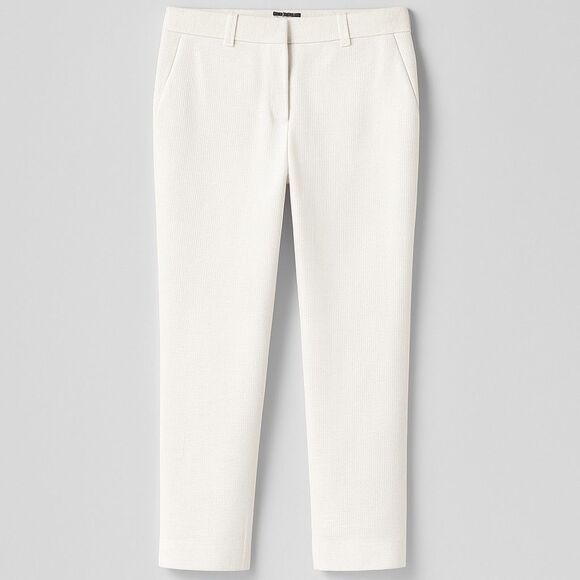 Ann Taylor Factory Women’s White Textured Slim Ankle Pants Size 4 - Picture 1 of 8